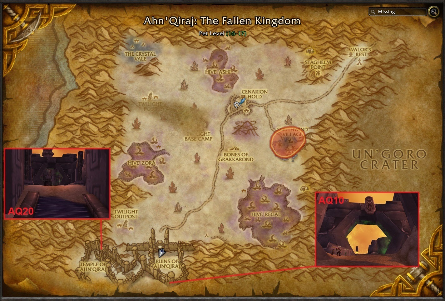 Ahn’Qiraj entrance map