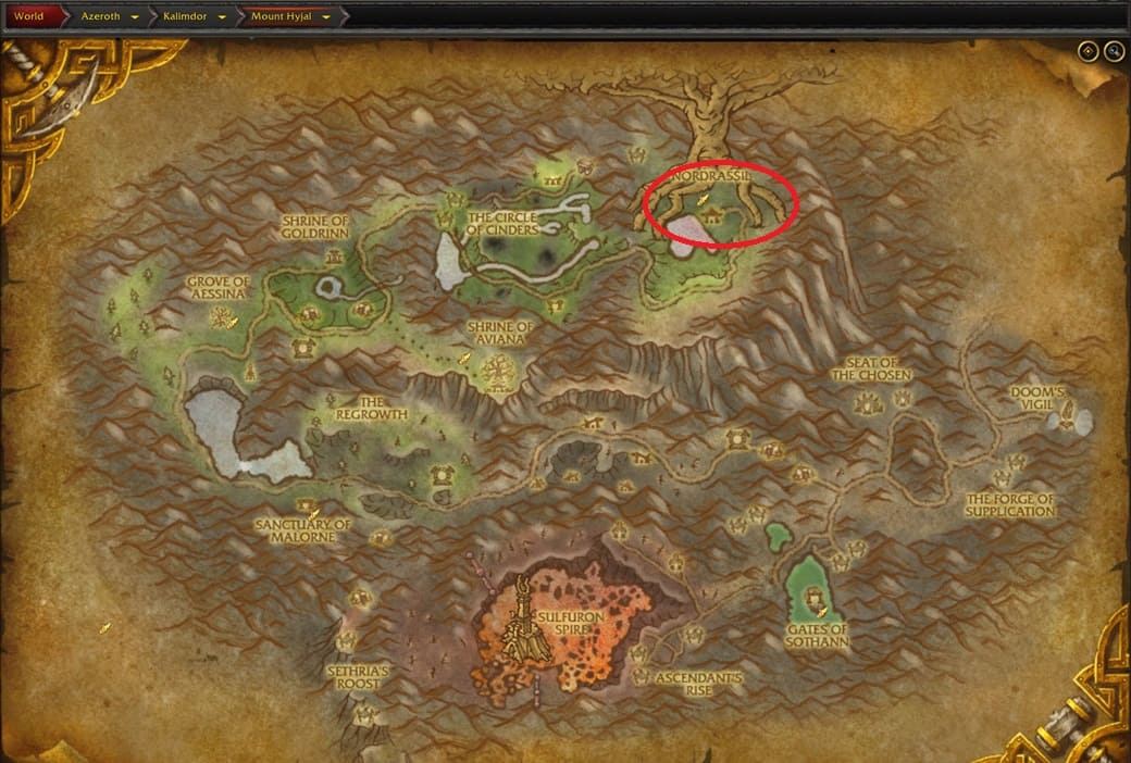 Mount Hyjal Volatile Earth farming spot